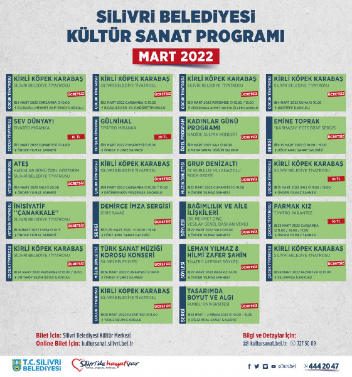 MART AYI KÜLTÜR VE SANAT PROGRAMI BELLİ OLDU