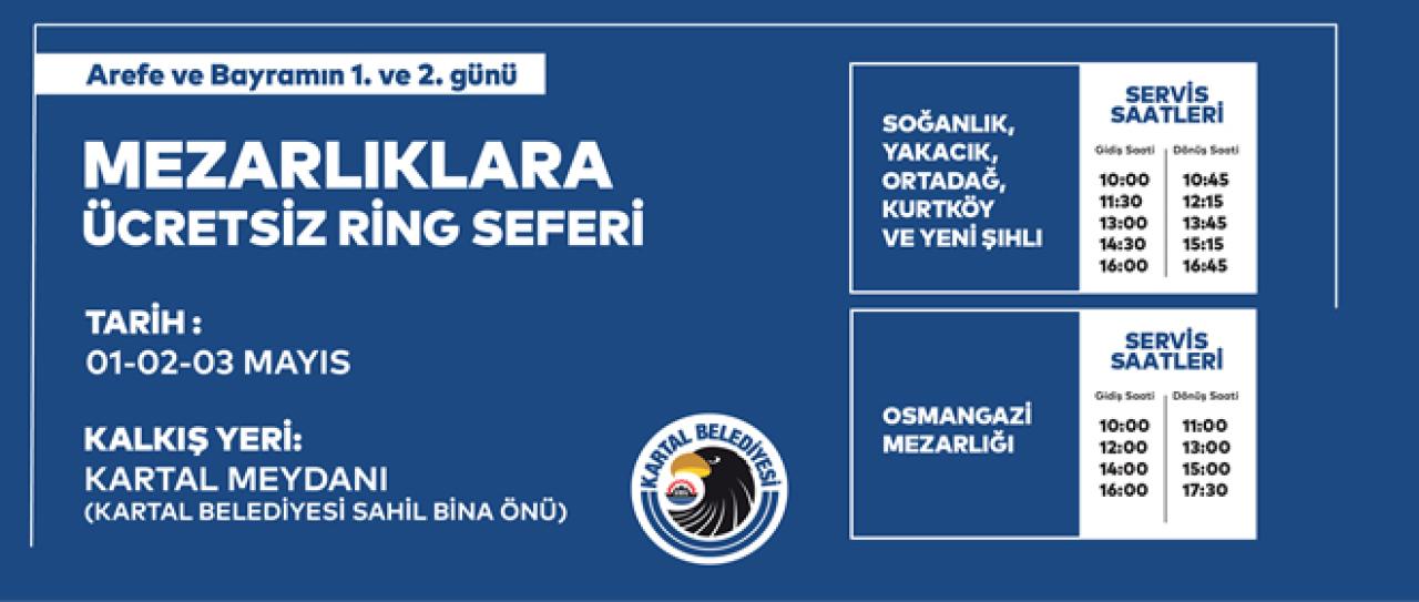 Kartal Belediyesi’nden Ramazan Bayramı’nda mezarlıklara ücretsiz ulaşım hizmeti