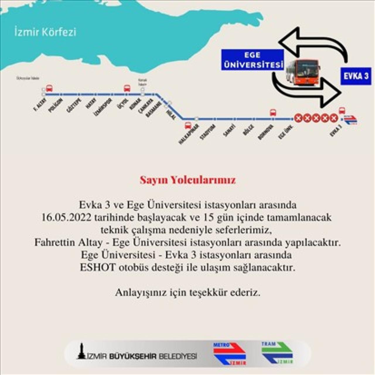 İzmir Metro’dan uyarı