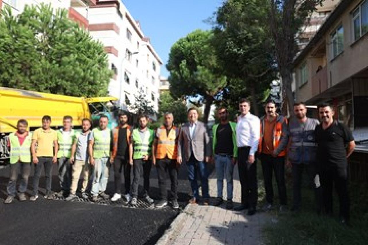 Başkan Kılıç asfalt çalışmalarını yerinde inceledi