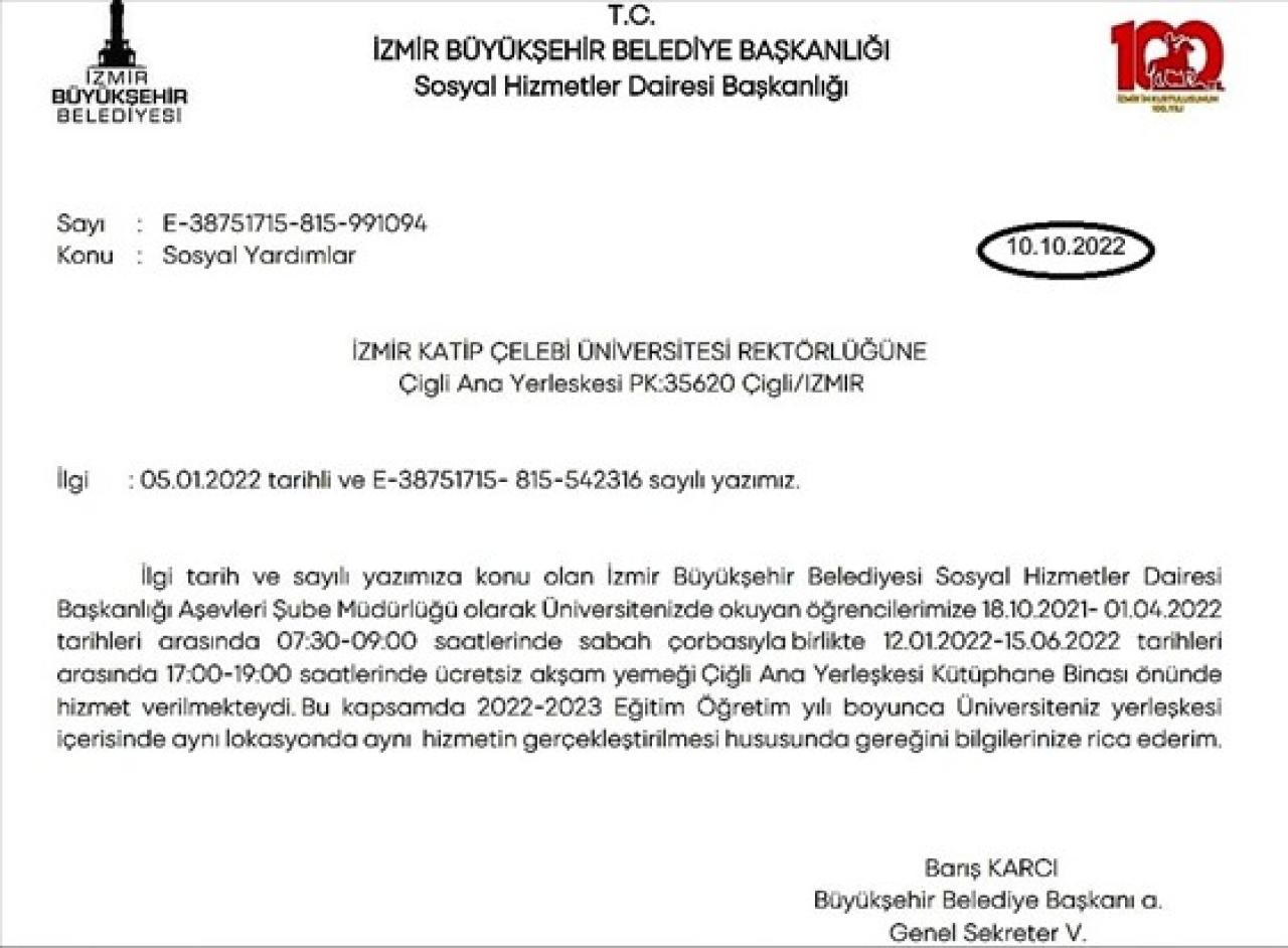 Üniversitelilere yemek dağıtımı hakkında açıklama