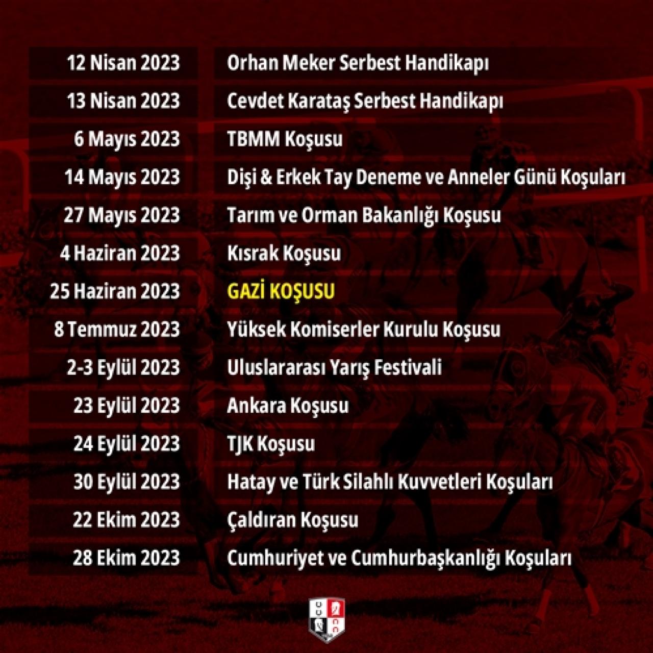 2023 yılı yarış programı belli oldu