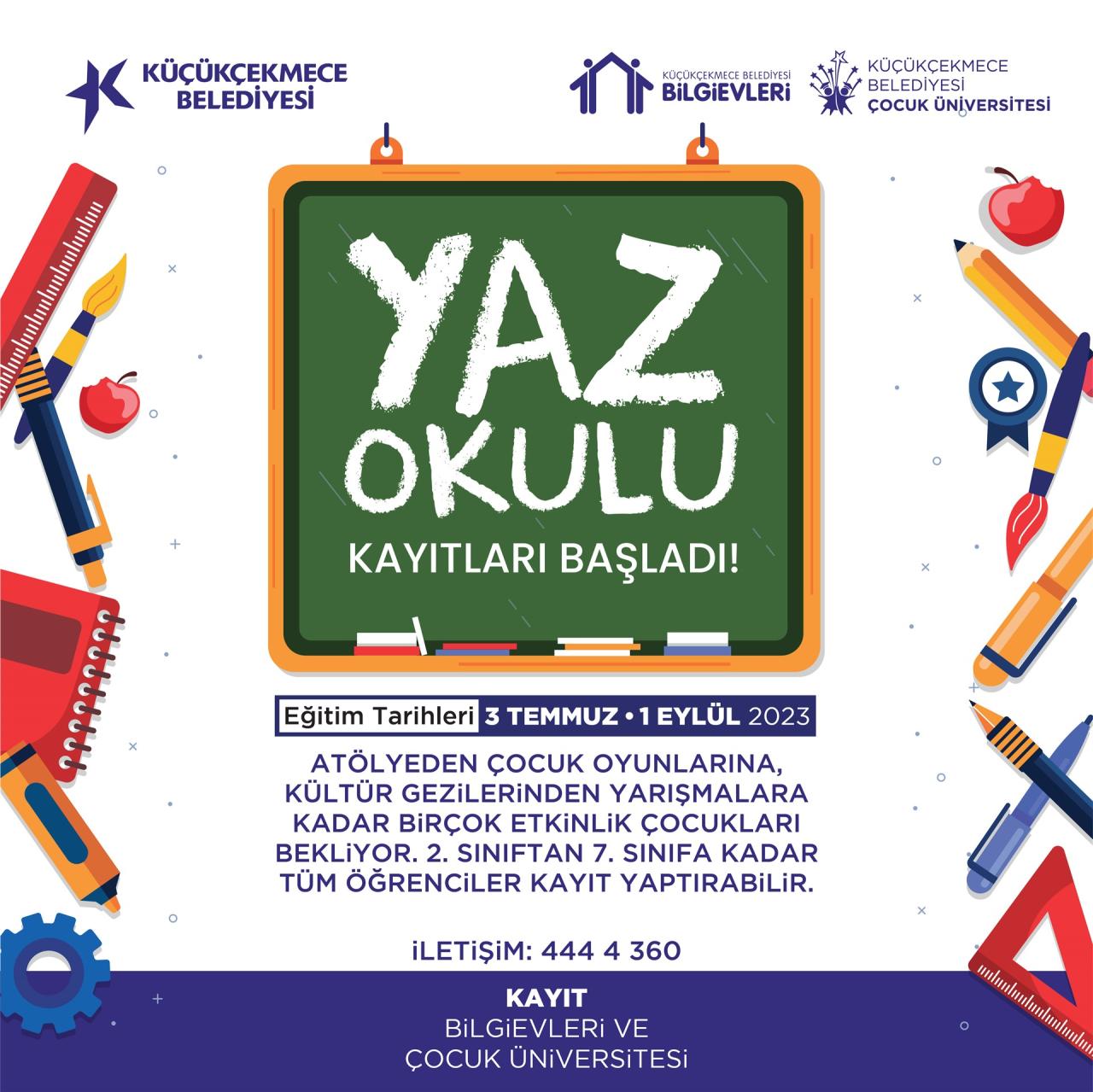 YAZ OKULU KAYITLARI BAŞLADI