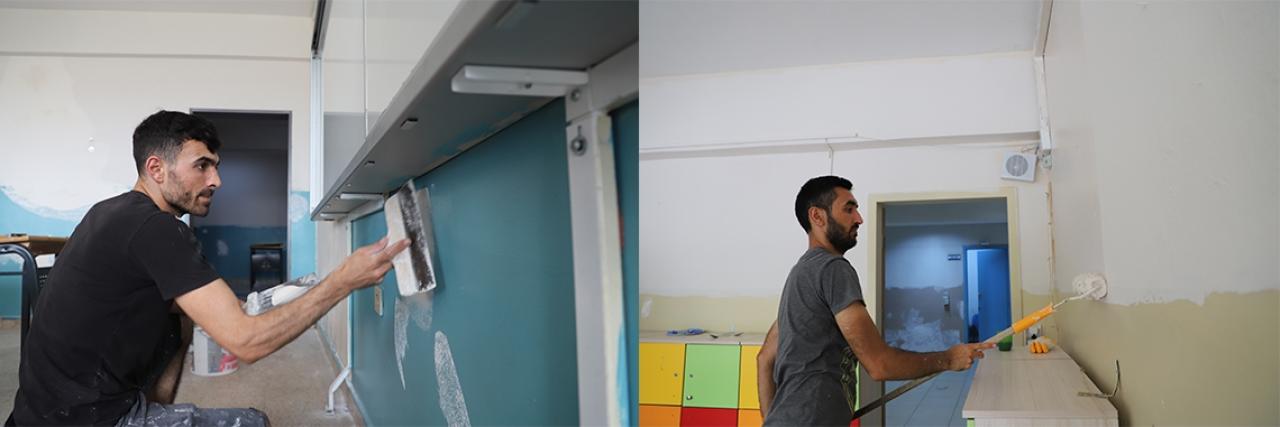 OKULLARDA 40 BİN METREKARE ALAN BOYANDI