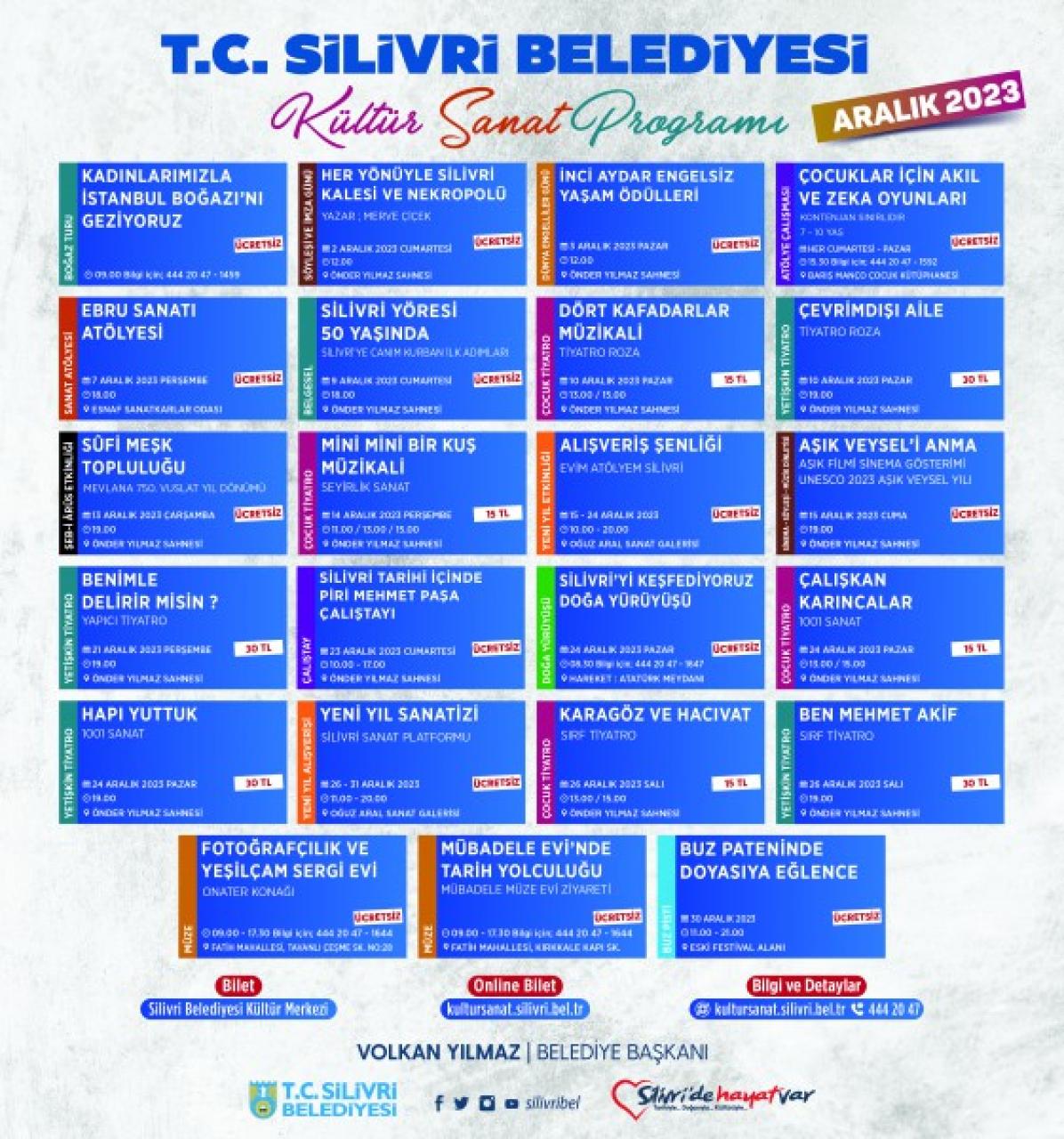 ARALIK AYI KÜLTÜR SANAT PROGRAMI BELLİ OLDU