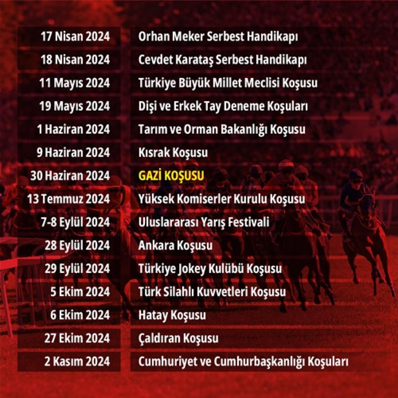 2024 yılı yarış programı belli oldu