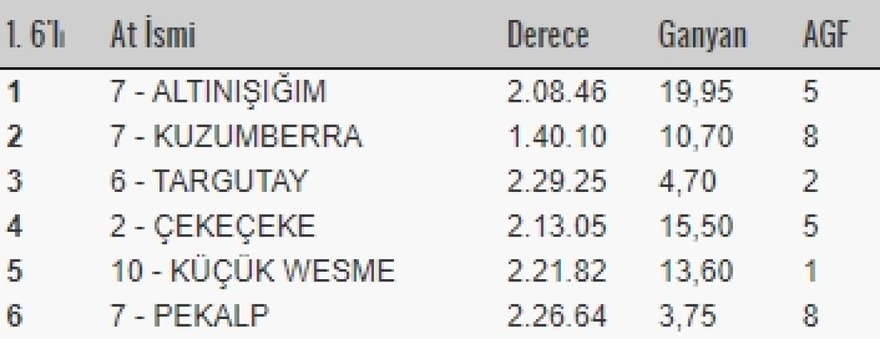 Şanlıurfa'da 1. 6'lı Ganyan'ı 3 kişi bildi