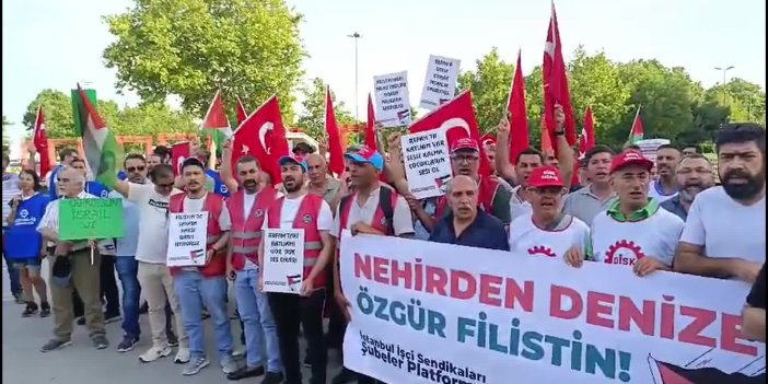 İSTANBUL İŞÇİ SENDİKALARI ŞUBELER PLATFORMU’NDAN FİLİSTİN'E DESTEK EYLEMİ