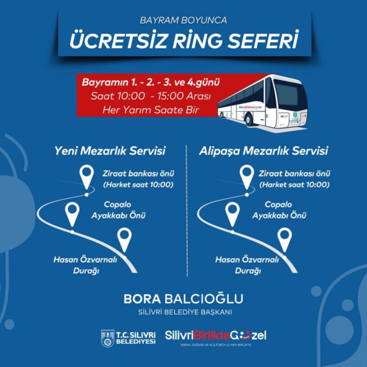 Silivri Belediyesi'nden Kurban Bayramı İçin Ücretsiz Mezarlık Ring Servisi