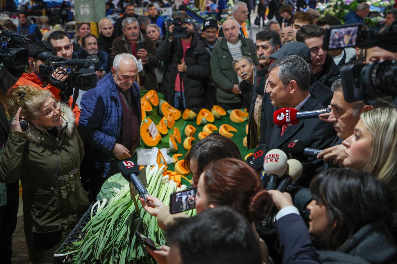 CHP Genel Başkanı Özgür Özel, Yenişehir Pazarını Ziyaret Etti