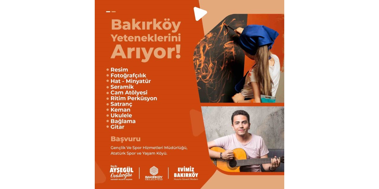 BAKIRKÖY BELEDİYESİ ETÜT MERKEZİ YENİ YETENEKLER YETİŞTİRMEK İÇİN BAŞVURULARA BAŞLADI