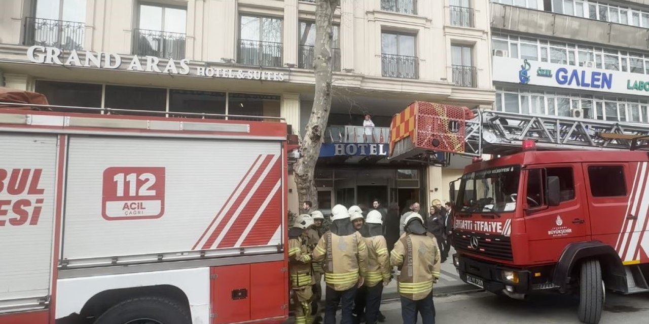 ŞİŞLİ’DE BİR OTELDE KORKUTAN YANGIN