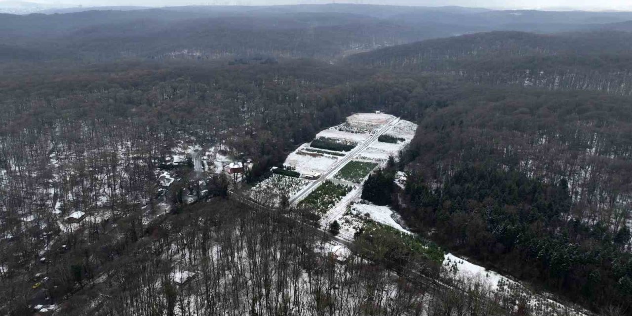 BELGRAT ORMANI BEYAZA BÜRÜNDÜ, HAYRAN BIRAKAN KAR MANZARASI HAVADAN GÖRÜNTÜLENDİ