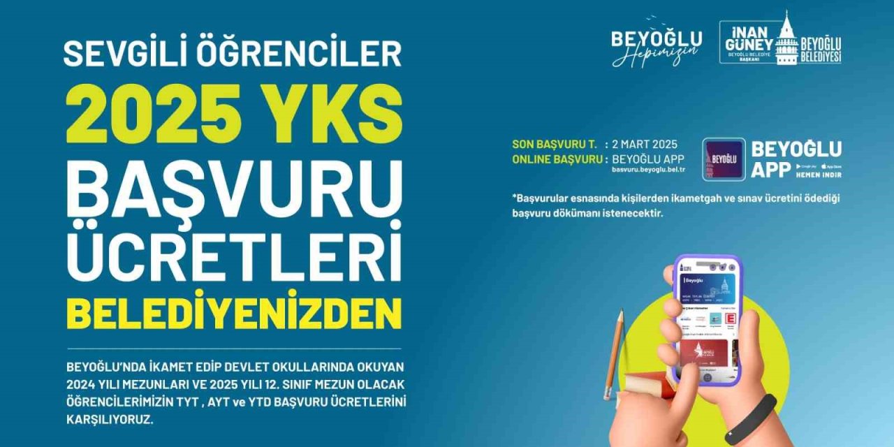 BEYOĞLU BELEDİYESİ’NDEN ÖĞRENCİLERE YKS DESTEĞİ
