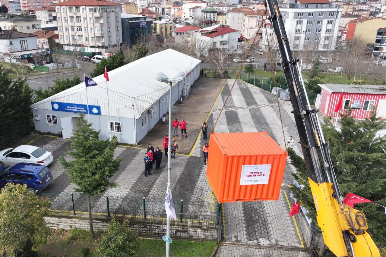 AFETLERE KARŞI 4. KONTEYNER, FERHATPAŞA MAHALLESİ’NE YERLEŞTİRİLDİ