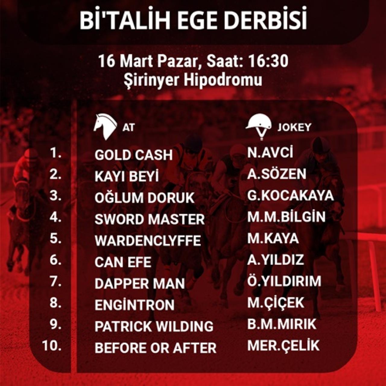 Bi'Talih Ege Derbisi Pazar günü koşuluyor