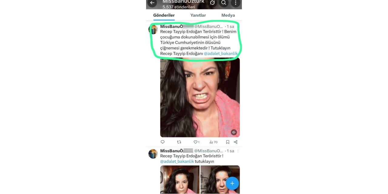 SOSYAL MEDYADAN CUMHURBAŞKANI’NA HAKARET EDEN KADIN GÖZALTINA ALINDI