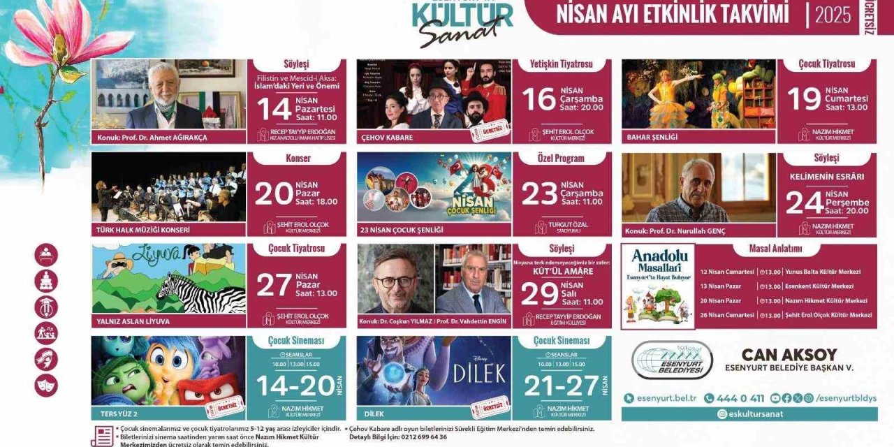 ESENYURT’TA NİSAN AYI KÜLTÜR SANAT ETKİNLİKLERİ BELLİ OLDU