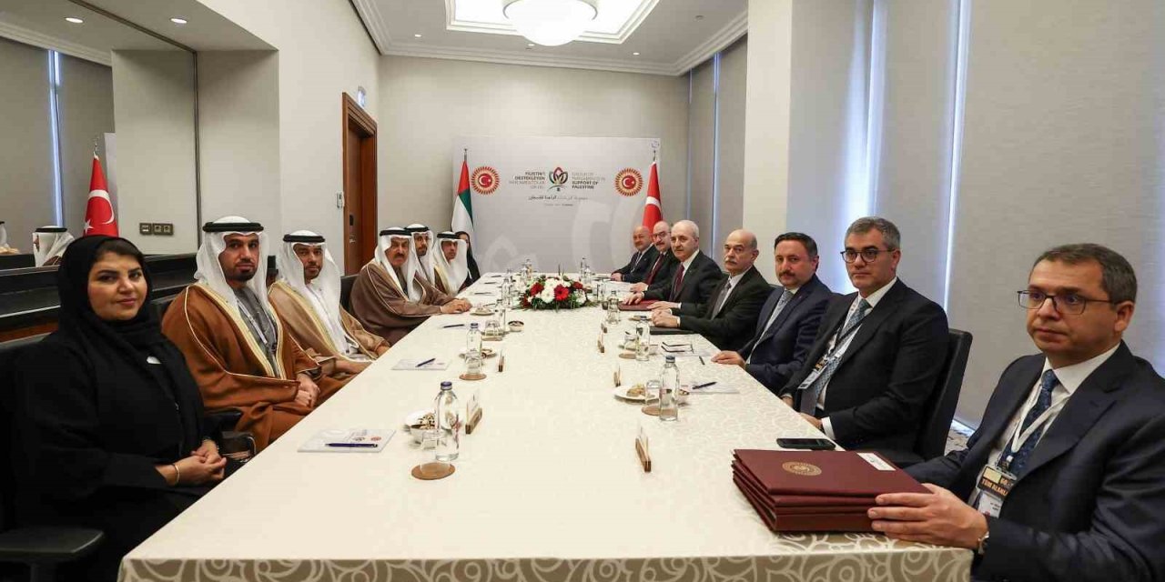 TBMM BAŞKANI KURTULMUŞ, BAE FEDERAL ULUSAL KONSEYİ BAŞKANI GHOBASH İLE GÖRÜŞTÜ