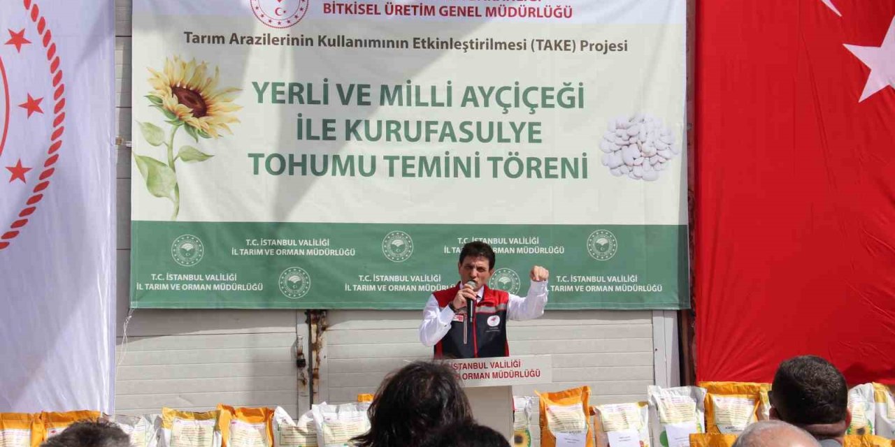 SİLİVRİ’DE AYÇİÇEĞİ VE KURU FASULYE TOHUM TEMİNİ TÖRENİ GERÇEKLEŞTİRİLDİ