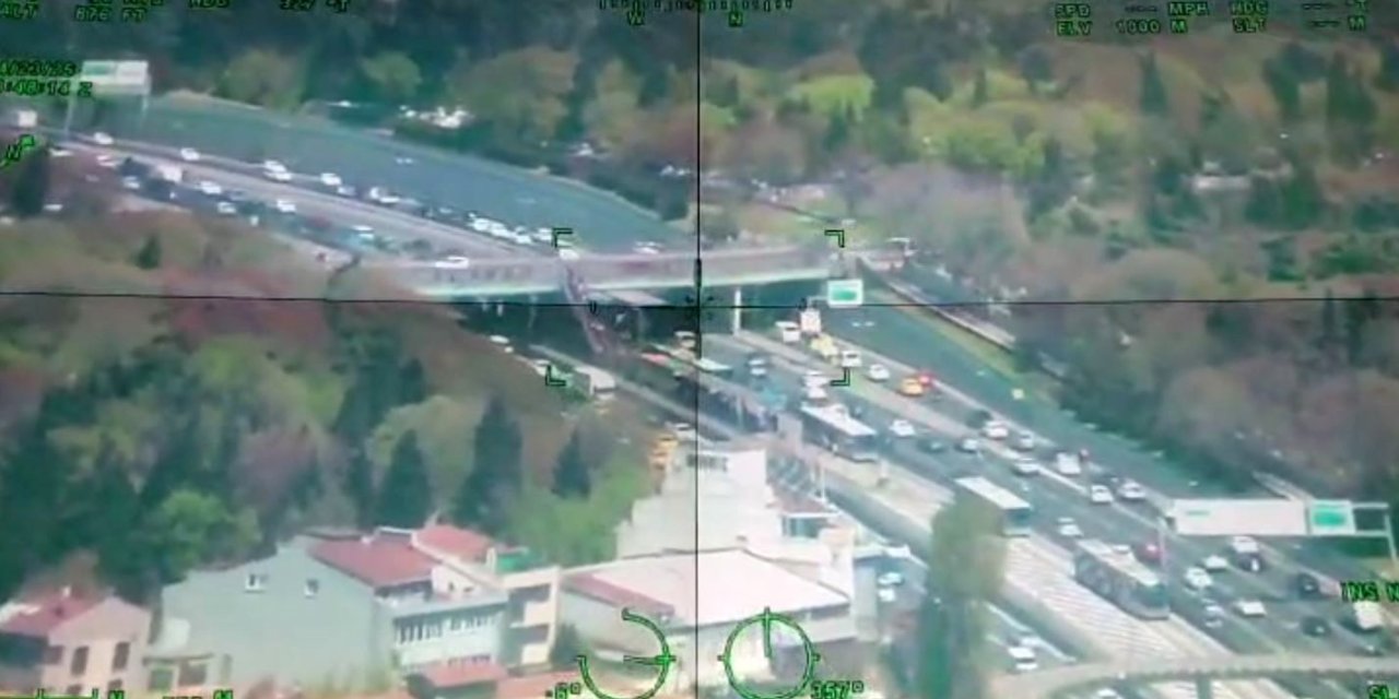İSTANBUL’DA POLİS HELİKOPTERİ HAVADAN KENTİ TARADI