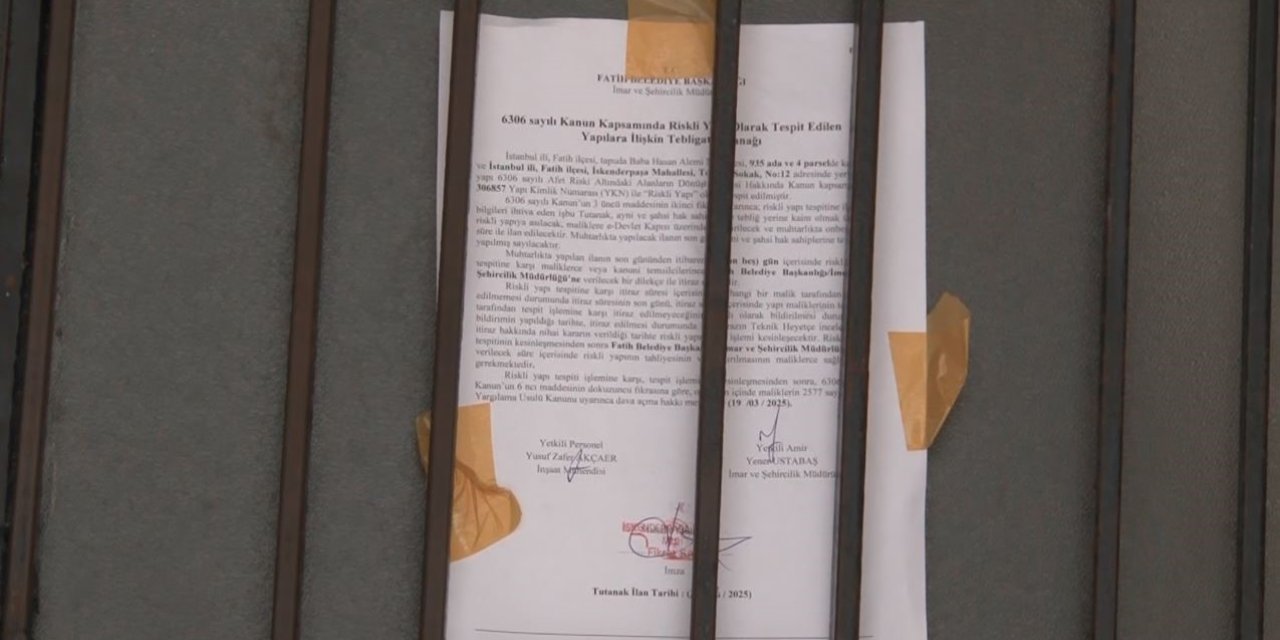 FATİH’TE 6,2’LİK DEPREMDE HASAR ALAN 3 BİNA BOŞALTILDI