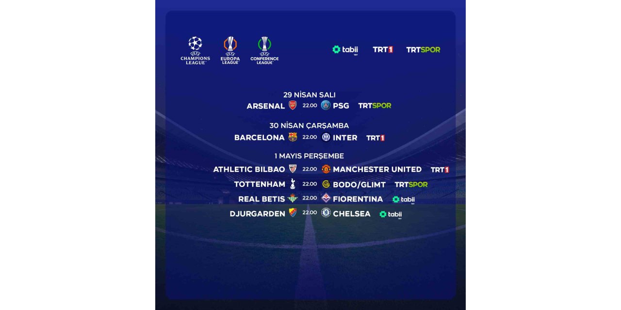 AVRUPA KUPALARINDA 3 GÜNDE 6 MAÇ TRT EKRANLARINDAN YAYINLANACAK