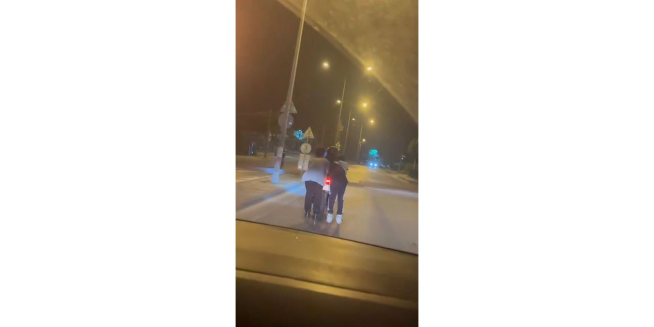 ARNAVUTKÖY’DE PATEN YOLCULUĞU KÖTÜ BİTTİ, OTOMOBİLİN ALTINDA KALMAKTAN SON ANDA KURTULDU