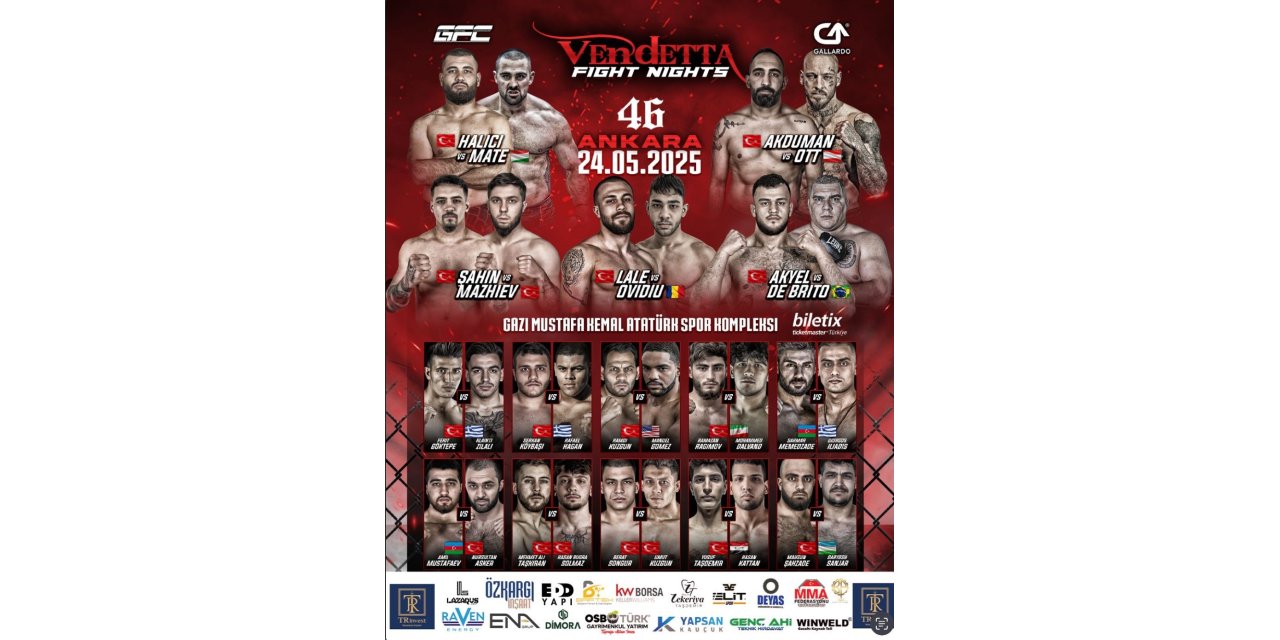 ANKARA, ULUSLARARASI MMA GECESİ’NE EV SAHİPLİGİ YAPACAK