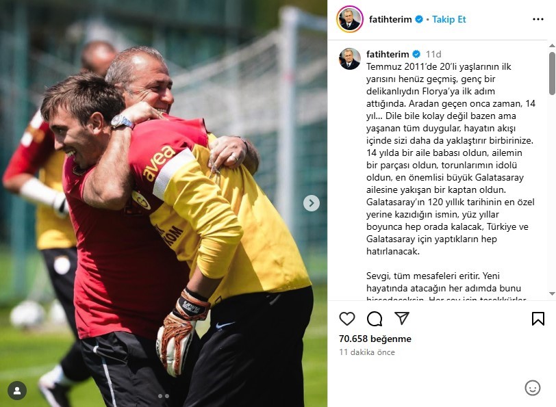 FATİH TERİM’DEN MUSLERA’YA VEDA MESAJI
