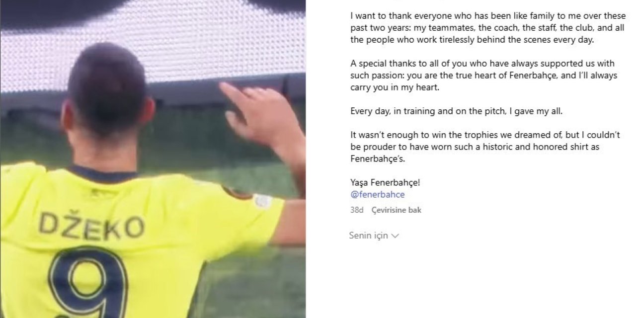 EDİN DZEKO, FENERBAHÇE’YE VEDA ETTİ