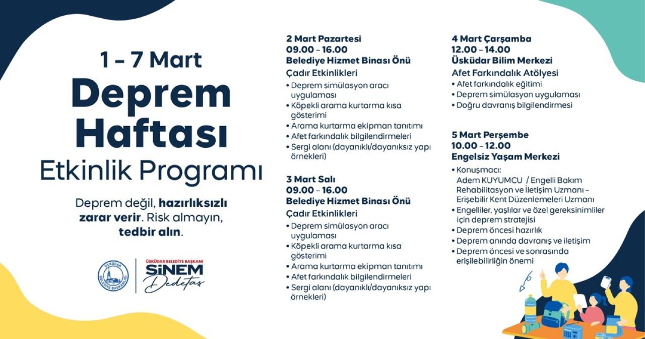 ÜSKÜDAR’DA DEPREM HAFTASI’NDA KAPSAMLI FARKINDALIK PROGRAMI