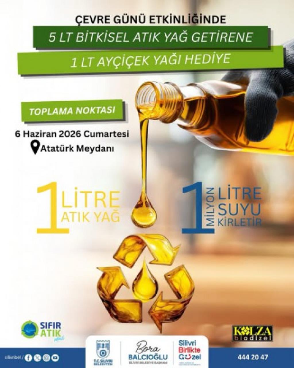“5 litre bitkisel atık yağ getir, 1 litre ayçiçek yağını götür”