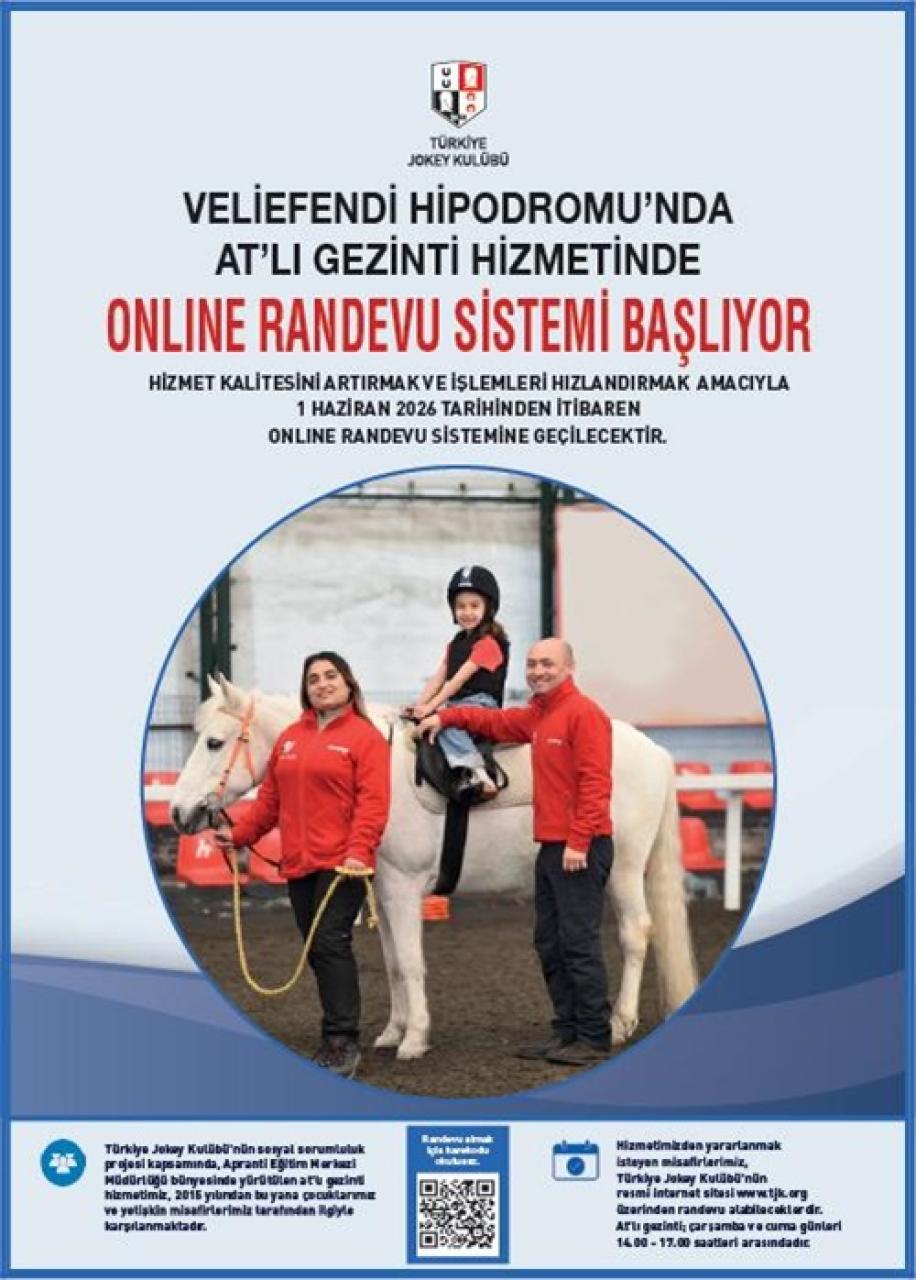 Veliefendi Hipodromu’nda At’lı Gezinti hizmetinde online randevu sistemi başlıyor