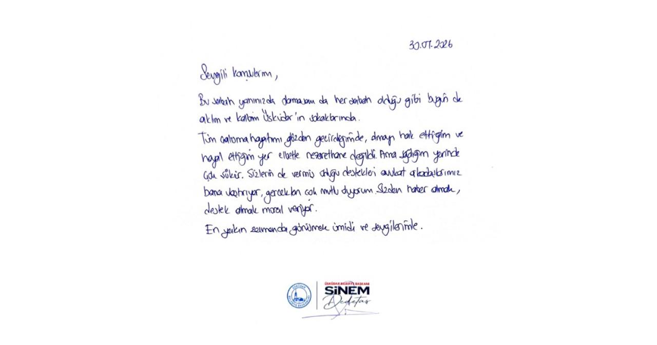 BAŞKANDAN MEKTUP