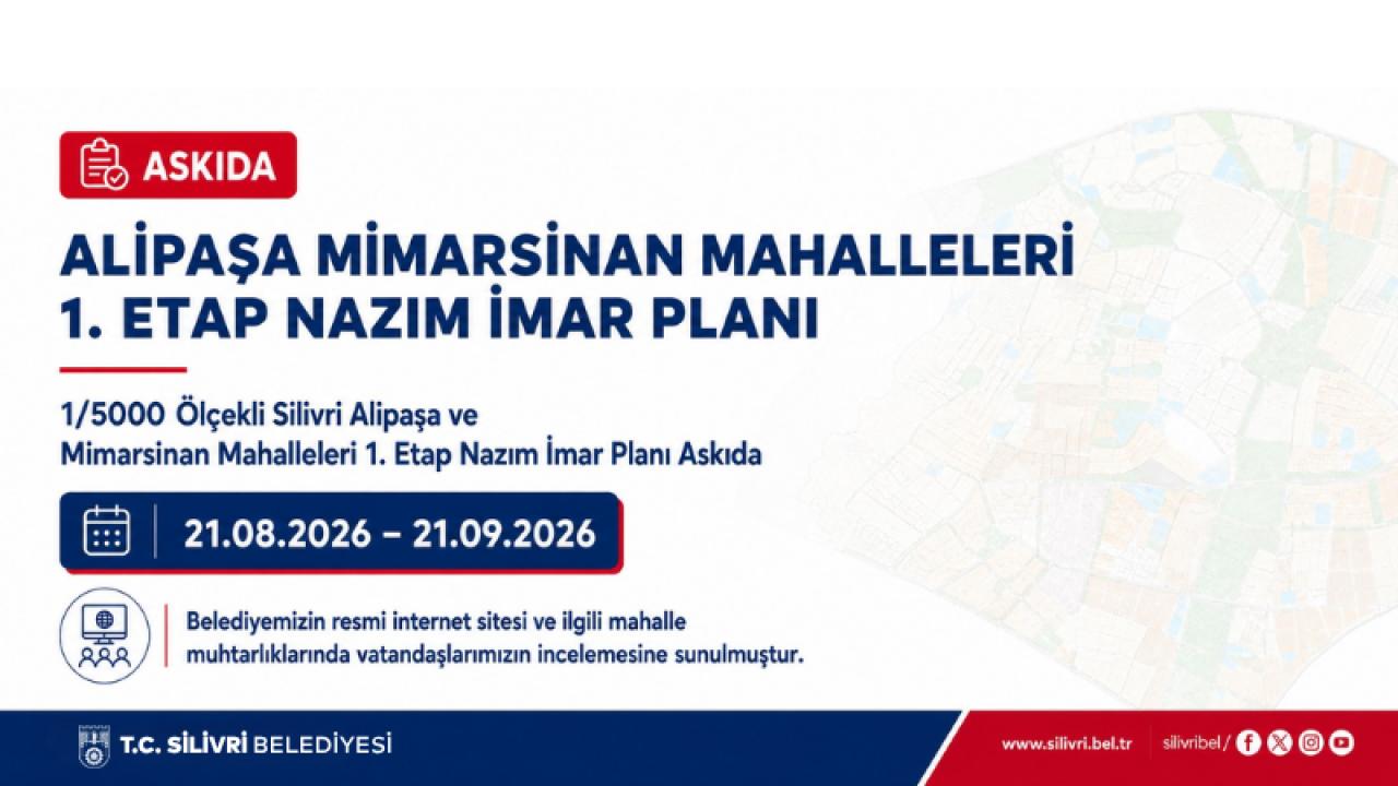 Alipaşa ve Mimarsinan Mahalleleri 1. Etap Nazım İmar Planı Askıya Çıktı