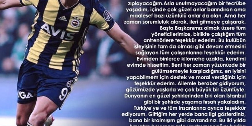 Soldado, Fenerbahçe’ye veda etti