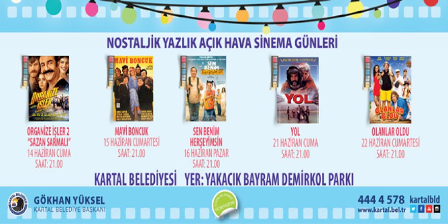 KARTAL’DA AÇIK HAVA SİNEMASI NOSTALJİSİ DEVAM EDİYOR