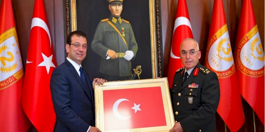 BAŞKAN İMAMOĞLU İKİNCİ RESMİ ZİYARETİNİ 1. ORDU KOMUTANI’NA YAPTI