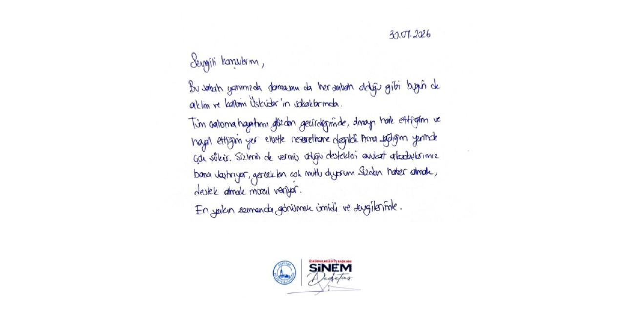 BAŞKANDAN MEKTUP
