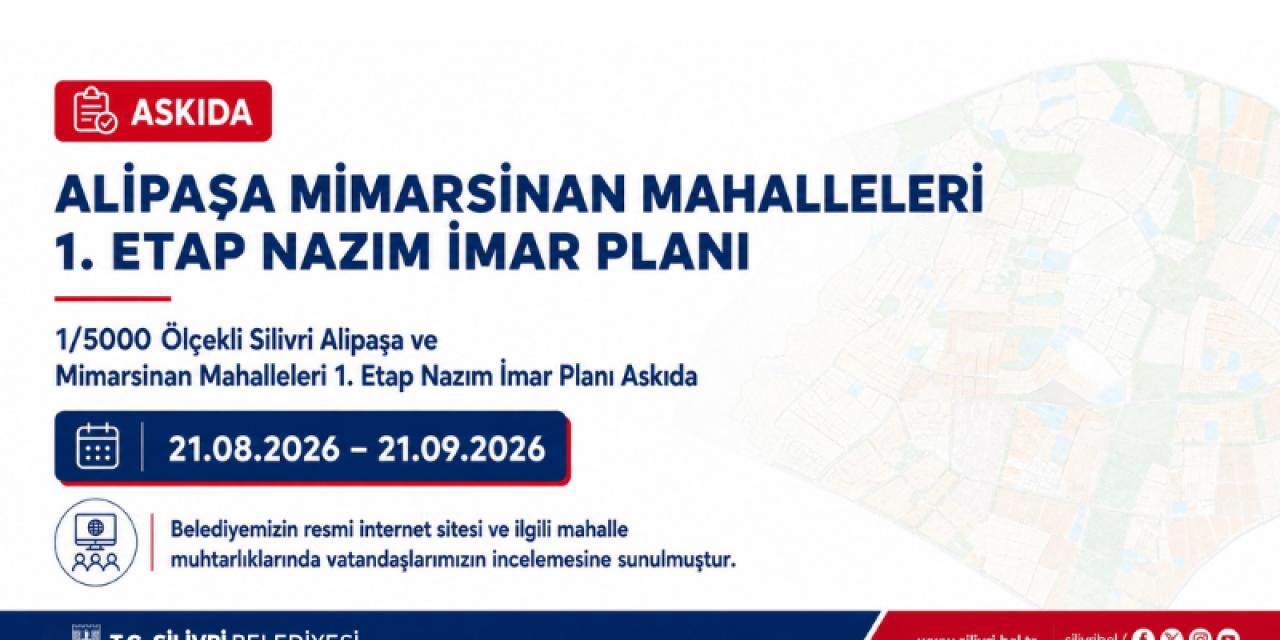 Alipaşa ve Mimarsinan Mahalleleri 1. Etap Nazım İmar Planı Askıya Çıktı