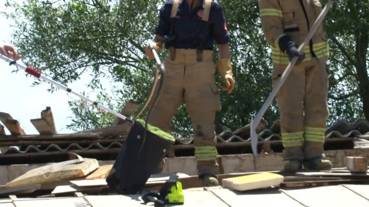 Sultangazi’de evin çatı boşluğuna giren yılan doğaya salındı