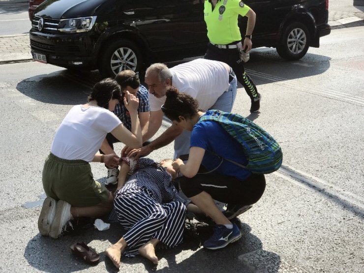 Beşiktaş’ta Kadına Çarptı Başından Ayrılmadı