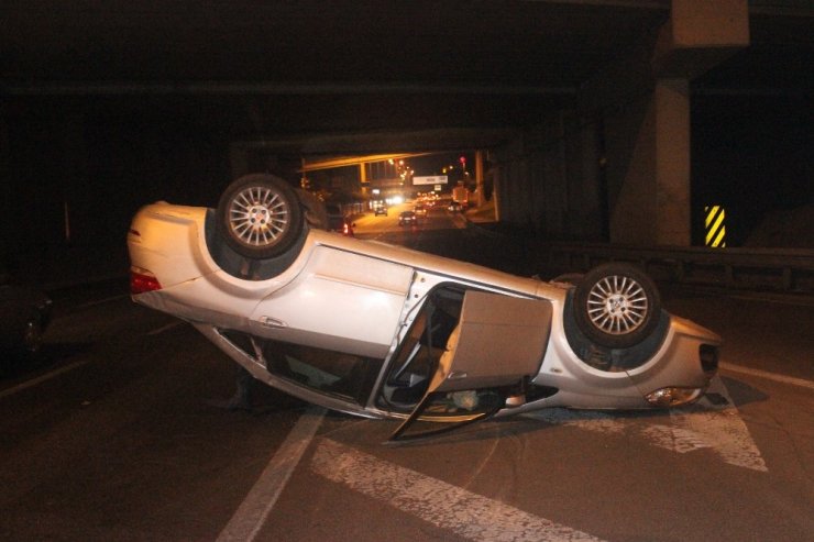 Alkollü sürücünün makas atma sevdası taklayla son buldu: 1 yaralı