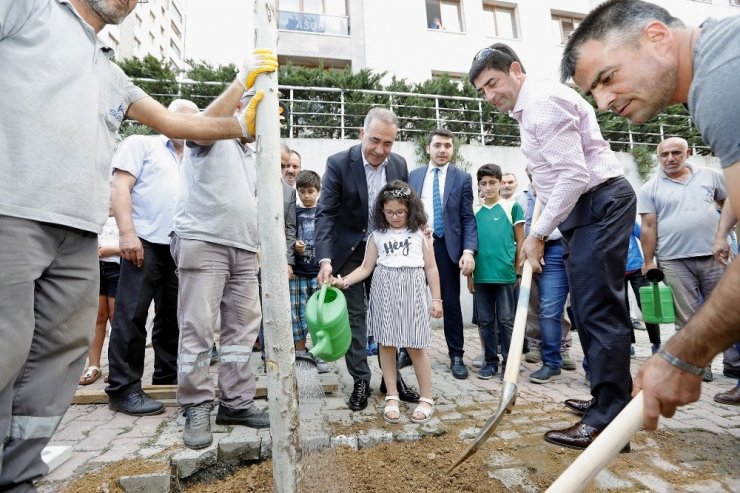 SULTANGAZİ’DE SOKAKLAR AĞAÇ FİDELERİYLE BULUŞUYOR