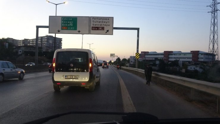 (ÖZEL ) E-5 KARAYOLUNDA KAÇAN BOĞAYI YAKALAMAK İÇİN EKİPLER SEFERBER OLDU