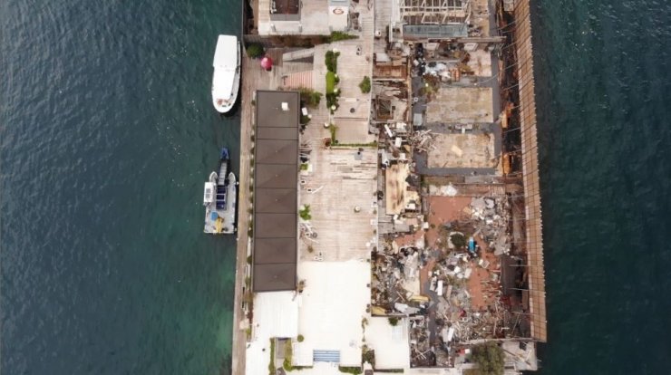 Dursun Özbek’in haciz işlemi başlattığı Galatasaray Adası havadan görüntülendi