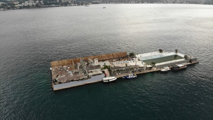 Dursun Özbek’in haciz işlemi başlattığı Galatasaray Adası havadan görüntülendi