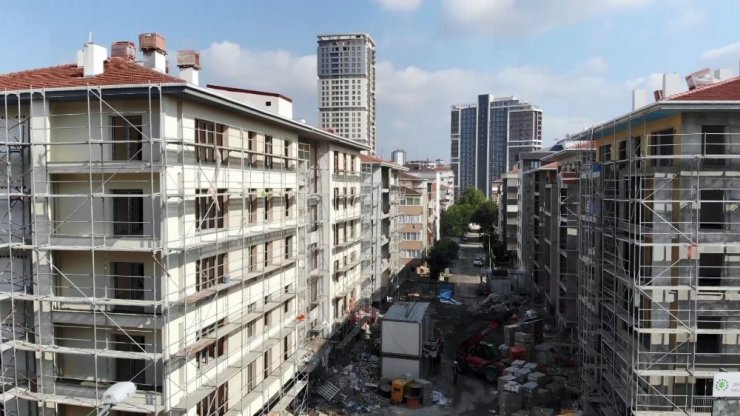 Kartal’da yıkılan binaların yerine dikilen binalarda gelinen son durum havadan görüntülendi