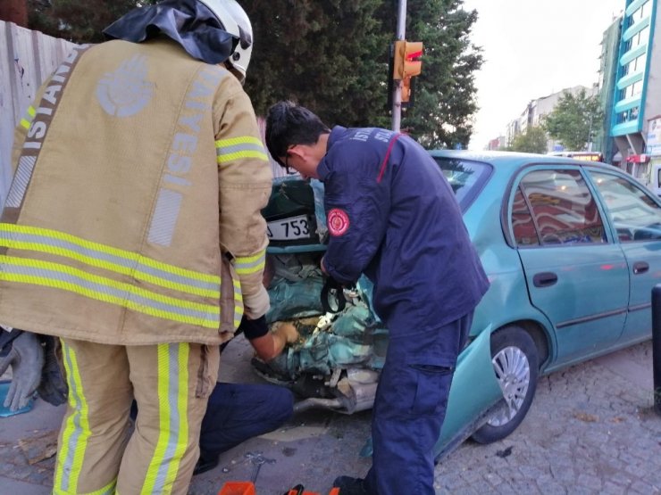 Kazaya karışan LPG’li araç korkuttu